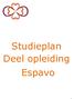 Studieplan Deel opleiding Espavo