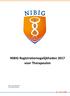 NIBIG Registratiemogelijkheden 2017 voor Therapeuten. Datum: 25 november 2016 (met Wkkgz-aanpassing)