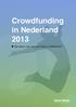 Crowdfunding in Nederland De status van crowdfunding in Nederland