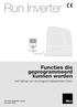 Run Inverter. Functies die geprogrammeerd kunnen worden met behulp van de programmeereenheid Oview. STF RUN INVERTER Rev00 Firmware: RV02