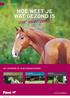 voor jouw paard? HOE WEET JE WAT GEZOND IS HET ANTWOORD OP JOUW VOEDINGSVRAGEN Productcatalogus 2016/2017