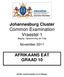 Johannesburg Cluster Common Examination Vraestel 1