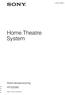 (1) Home Theatre System. Gebruiksaanwijzing HT-SS Sony Corporation