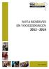 NOTA RESERVES EN VOORZIENINGEN