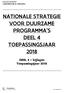 NATIONALE STRATEGIE VOOR DUURZAME PROGRAMMA S DEEL 4 TOEPASSINGSJAAR 2018