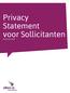 Privacy Statement voor Sollicitanten