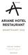 BANKETKAART 2018 ARIANE HOTEL / NV IEPRESTEL   Slachthuisstraat 58, 8900 Ieper Ypres Belgium +32 (0)