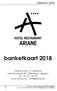 banketkaart 2018 Ariane Hotel / NV Ieprestel Slachthuisstraat Ieper - Belgium Tel