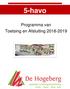 5-havo. Programma van Toetsing en Afsluiting