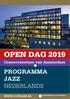 OPEN DAG 2019 PROGRAMMA JAZZ NEDERLANDS. Conservatorium van Amsterdam