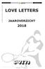 LOVE LETTERS JAAROVERZICHT. Love letters, januari 2019, 41 ste jaargang, nummer 1 LOVE LETTERS JANUARI 2019