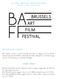 18e BAFF - BRUSSELS ART FILM FESTIVAL Van 15 tot 18 november 2018