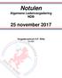 Notulen Algemene Ledenvergadering NDB 25 november 2017 Vergadercentrum H.F. Witte
