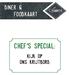 diner & foodkaart chef's special: kijk op ons krijtbord