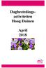 Dagbestedings- activiteiten Hoog Duinen. April 2018