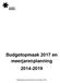 Budgetopmaak 2017 en meerjarenplanning