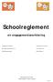 Schoolreglement. en engagementsverklaring. Mgr. Raeymaekersstraat 15 Grote Baan Westmeerbeek 2235 Hulshout