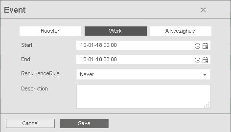 3.8 MEER INFORMATIE OVER PLANNING (ALLEEN MET TIMEMOTO PLUS) Planning is geschikt voor Gebruikers met variërende werkdagen en -tijden.