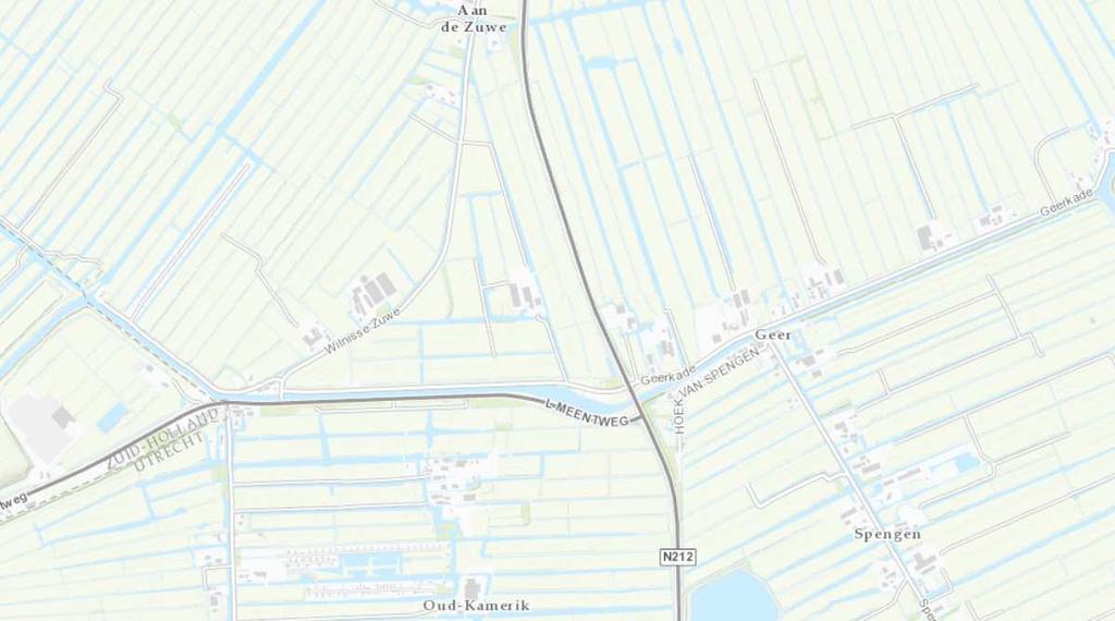 west Watergang de Geer oost Afbeelding 2: Locatie van het projectgebied, Geerkade traject Lange Meentweg (bron: Google Maps 2018).