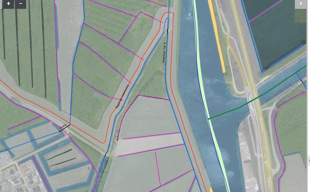 Dijkverlegging Een oost-west gerichte dijkverlegging is als oplossing genoemd (gele stippellijn met in zwart de locatie van het hoogteprofiel).