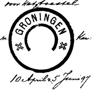 GRONINGEN Provincie Groningen Tot het ressort van het postkantoor Groningen behoorden de hulpkantoren Adorp, Burum, Opende,