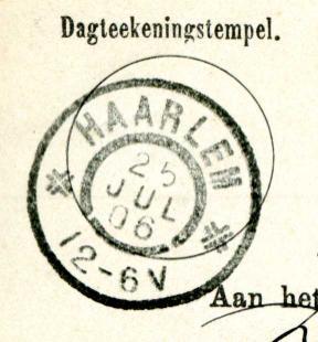 Op 6 februari 1905 werden de laatste drie grootrondstempels voor het postkantoor Haarlem toegezonden.