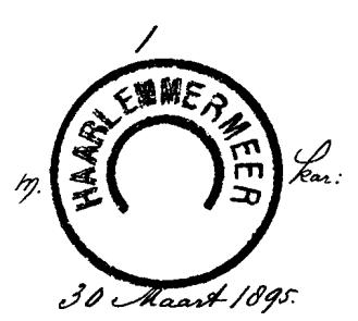 HAARLEMMERMEER Provincie Noord-Holland GRPK 0109 1895-03-30 Op 30 maart 1895 werd een grootrondstempel