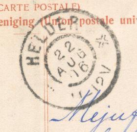 Het postkantoor DEN HELDER ontving acht grootrondstempels met de