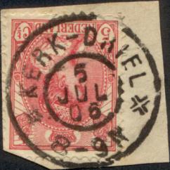 KERK-DRIEL Provincie Gelderland Dienstorder No 118 van 9 maart 1906: Met ingang van 16 Maart 1906 wordt het hulppostkantoor te Kerk-Driel opgeheven en aldaar een postkantoor gevestigd.
