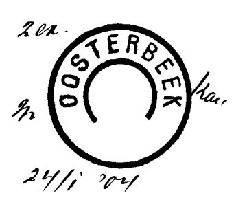 OOSTERBEEK Provincie Gelderland Dienstorder No 147 P 220 T van 16 september 1898: In verband met de wapenschouwing op de Renkumsche heide zijn de post- en telegraafkantoren te Oosterbeek en Renkum,