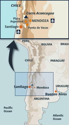 INFORMATIE ACONCAGUA EXPEDITIE 2016 Algemeen Aconcagua Provincial Park ligt in de Centrale Andes in het noordwesten van de provincie Mendoza in Argentinië, 180 kilometer van de stad Mendoza.
