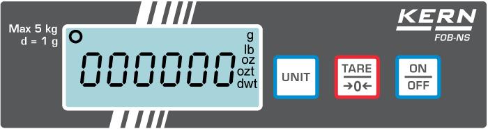 6.2 Overzicht van de aanduidingen 6.2.1 Modellen FOB-NS: Aanduiding Omschrijving g, lb, oz,