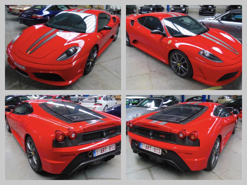 Het Koetswerk De Ferrari 430 scuderia is in nieuwstaat met bijna geen gebruikssporen.