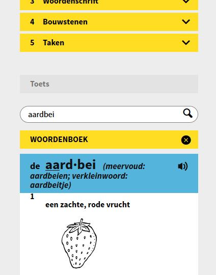 Online NT2 Van Dale woordenboek Leerlingen kunnen alle woorden waarvan ze de betekenis willen hebben in het online Van Dale NT2 pocketwoordenboek.