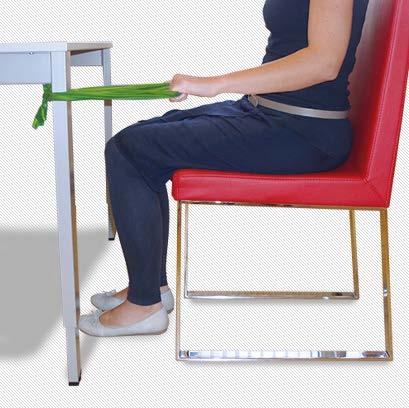 Elastische oefenband 33 q Maak de elastische oefenband vast aan een tafelpoot.
