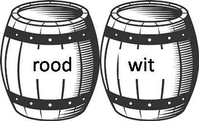 Resultaten IJkingstoets Bio-ingenieur juli 8 - p. / Oplossing: A juist beantwoord: 8 % blanco: 9 % Vraag 9 Twee vaten wijn staan naast elkaar, links een vat rode wijn, rechts een vat witte wijn.