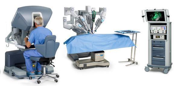 7. De dokter en robots Operatierobot De operatierobot (1) wordt op afstand bestuurd door de chirurg (2).