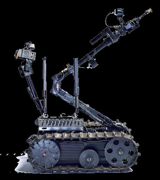Militaire robots op de grond Er zijn veel soorten robots in
