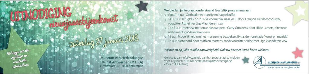 2.2.8. Publieke en sociale acties. Evenementen Alzheimer Liga Vlaanderen organiseert al dan niet met partnerorganisaties diverse publieke en sociale activiteiten.