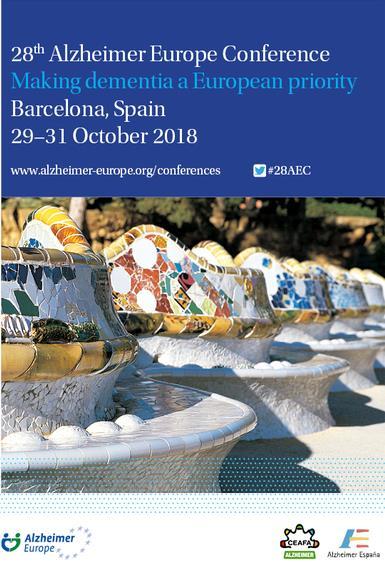 29-31/10/2018: 28 e Alzheimer Europe conference in Barcelona.