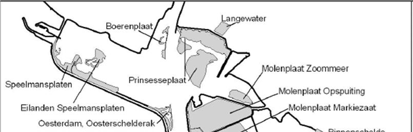 Figuur 5.1 Deelgebieden binnen Natura 2000-gebieden Markiezaat en Zoommeer 5.