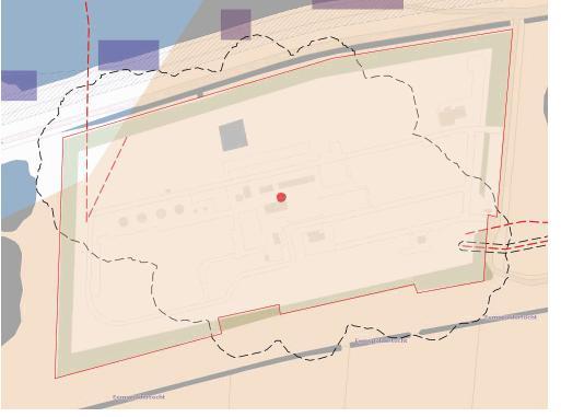 nl) Uit de afbeelding blijkt dat de PR contour net de inrichtingsgrens overschrijdt. Geconstateerd wordt dat in geen enkele variant turbines binnen de contour zijn gelegen.