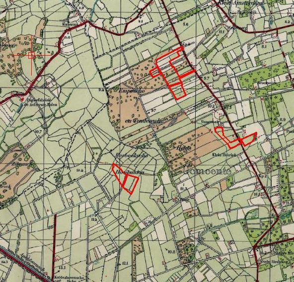 Brummen. 3.1 Historische kaarten Uitsnede topografische kaart rond 1865, 1935, 2000 en 2016, bron: topotijdreis.