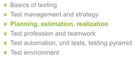 Planning, estimation, realization vermoeden User stories are too big or too small or to technical Testing tasks are not sufficiently estimated / planned.