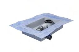 Afvoerbox voor Omschrijving afvoerbox voor installatie in de dekvloer. Deze wordt op het ruwe beton gemonteerd voordat de dekvloer wordt gelegd.