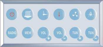 Functies display Display Aan/uit Stoom Aan/uit Tijd Temperatuur Ventilator Verlichting Radio Aan/uit Geheugen Volume harder Volume zachter Zender omhoog Zender omlaag Stoomfunctie : Om de