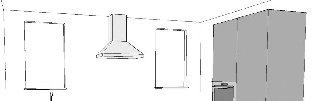 opdracht C2 voorbeeld van een correcte tekening: De kandidaat heeft bij zijn ontwerp het volgende aangegeven: de maatvoering: van de ruimte: de breedte/lengte en