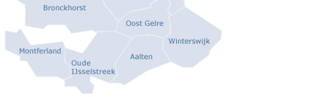 In het nieuwe dienstverleningsmodel zijn de gemeenten van Stadsbank Oost Nederland als volgt ingedeeld in 5 gebiedsteams: Gebiedsteams Team Gemeente Enschede