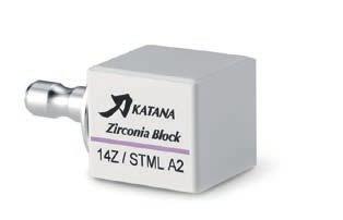 Productassortiment KATANA ZIRCONIA BLOCK STML Super Translucent Multi-Layered ST Super Translucent NW A1 A2 A3 A3.