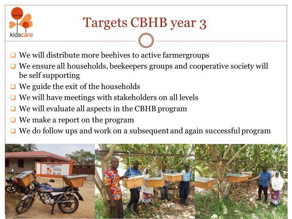Community based Beekeepers and Homecare (CBHB-) program Dit CBHB- programma is gericht op wees- en hulpbehoevende kinderen en hun gezinnen. Meer informatie hierover is te lezen op blz.